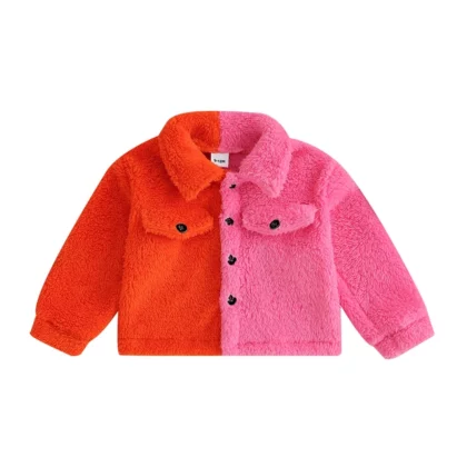 Pink Color Block Coat